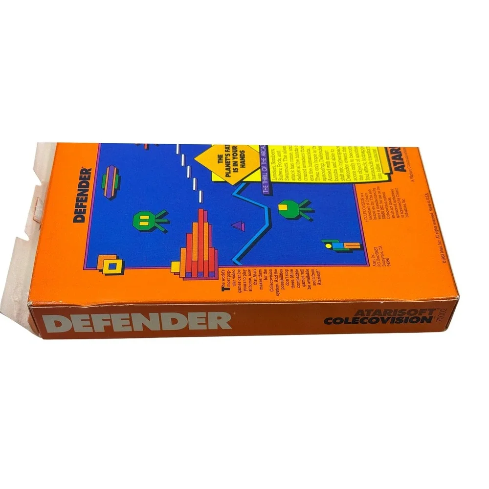 Atarisoft Defender ColecoVision Game Cartridge with Box and Manual 70002 Arcade